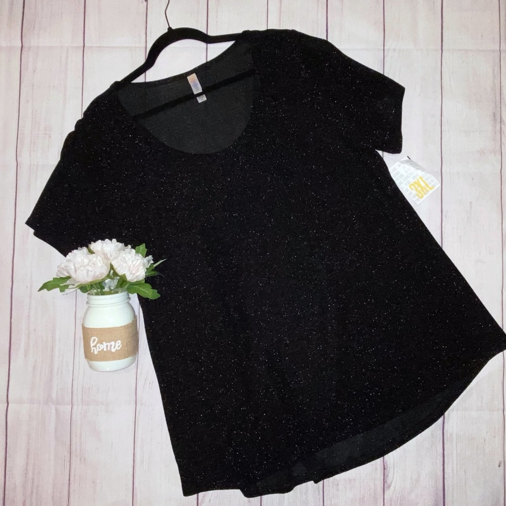 LuLaRoe Size 3X Elegant Black Shimmer Classic Top
